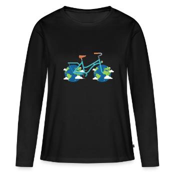 Climate protection - Women's Premium Organic Long Sleeve Shirt - black - Front - Julia (174cm)