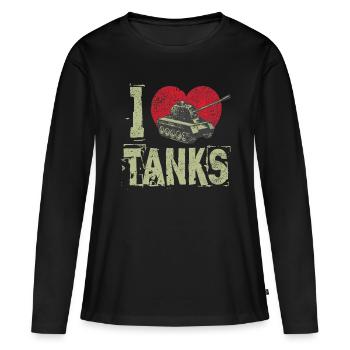 Panzer i love tanks - Women's Premium Organic Long Sleeve Shirt - black - Front - Julia (174cm)