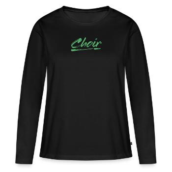 Chorale - T-shirt manches longues Premium bio Femme - noir - Devant - Julia (174cm)
