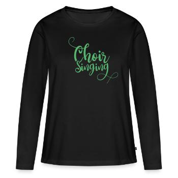 Chanteur chorale - T-shirt manches longues Premium bio Femme - noir - Devant - Julia (174cm)