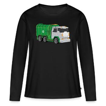 Müllwagen Müllabfuhr Müllauto Müllmann Abfall - Frauen Premium Bio Langarmshirt - Schwarz - Vorne - Julia (174cm)