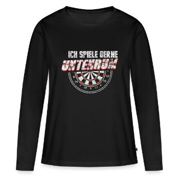 Dart Spieler - Frauen Premium Bio Langarmshirt - Schwarz - Vorne - Julia (174cm)