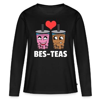 Bubble Tea Perle De Thé Au Lait Boba Thé Lait Cadeau - T-shirt manches longues Premium bio Femme - noir - Devant - Julia (174cm)