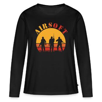 Airsoft - T-shirt manches longues Premium bio Femme - noir - Devant - Julia (174cm)