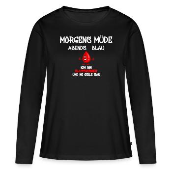 Blutspender Blutspende Spender spenden Blut - Frauen Premium Bio Langarmshirt - Schwarz - Vorne - Julia (174cm)
