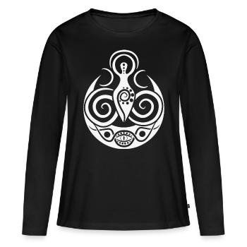 Sorcière Wiccan déesse lune paganisme - T-shirt manches longues Premium bio Femme - noir - Devant - Julia (174cm)