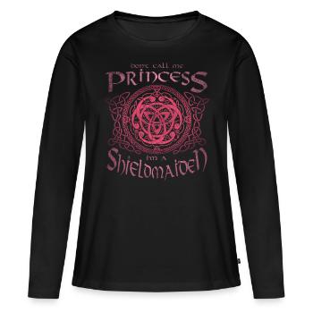 Wikinger Don't Call Me Princess I'm A Shieldmaiden - Frauen Premium Bio Langarmshirt - Schwarz - Vorne - Julia (174cm)