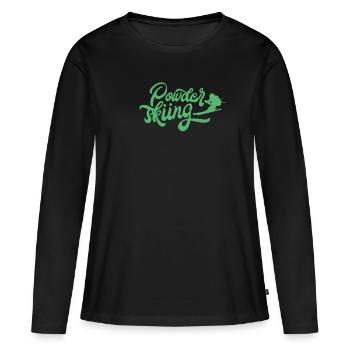 Après-ski station de ski skieur ski ski - T-shirt manches longues Premium bio Femme - noir - Devant - Julia (174cm)