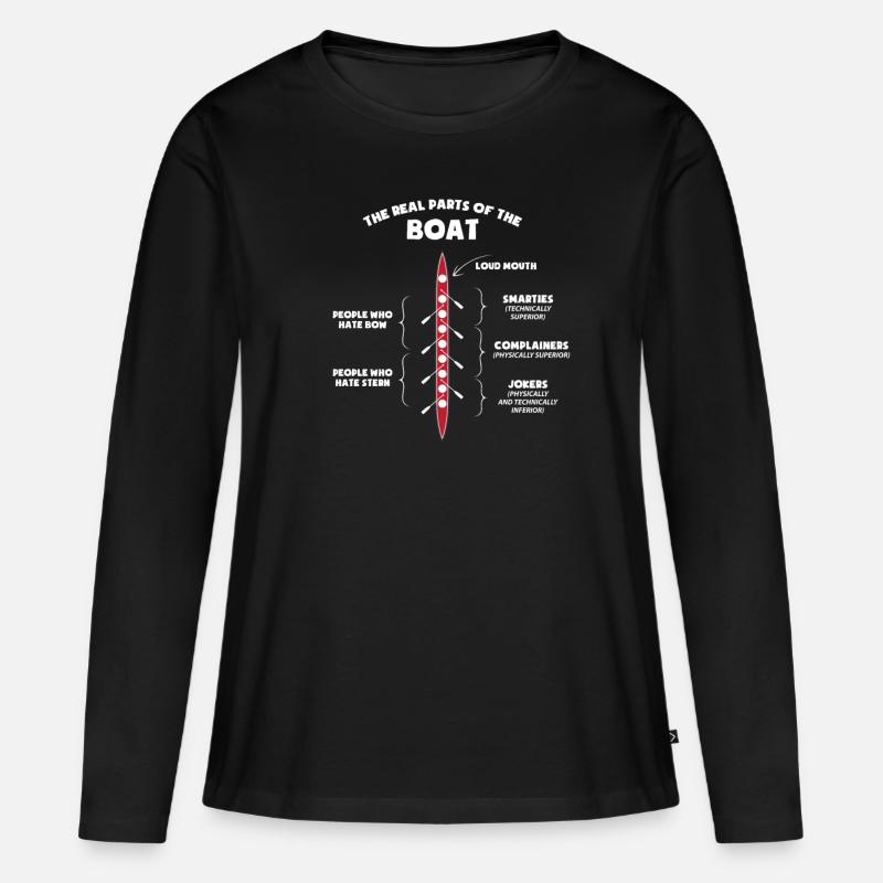 Canottaggio Le Parti Vere Della Barca - Maglia a maniche lunghe ecologica premium da donna - nero