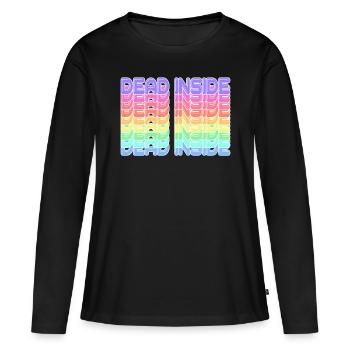 Dead Inside Rainbow - T-shirt manches longues Premium bio Femme - noir - Devant - Julia (174cm)