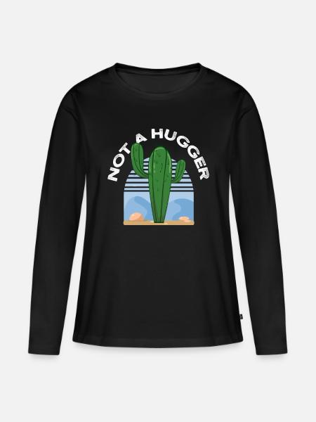 not a hugger - Frauen Premium Bio Langarmshirt - Schwarz