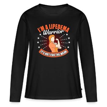 Combattant Lipidema - T-shirt manches longues Premium bio Femme - noir - Devant - Julia (174cm)