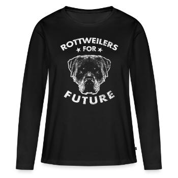 Rottweiler Chien de combat Protection des animaux - T-shirt manches longues Premium bio Femme - noir - Devant - Julia (174cm)