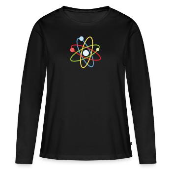 atome - T-shirt manches longues Premium bio Femme - noir - Devant - Julia (174cm)