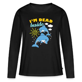 I’m Dead Inside - T-shirt manches longues Premium bio Femme - noir - Devant - Julia (174cm)