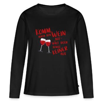 Ne fais pas le vin. - T-shirt manches longues Premium bio Femme - noir - Devant - Julia (174cm)