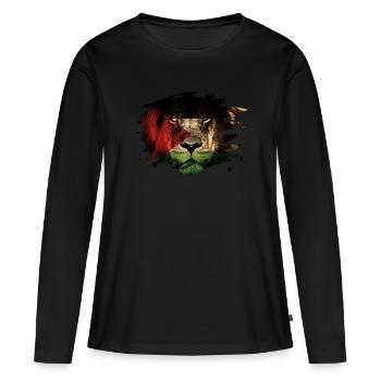 Palestine Lion Flag Paint Splatter - Women's Premium Organic Long Sleeve Shirt - black - Front - Julia (174cm)