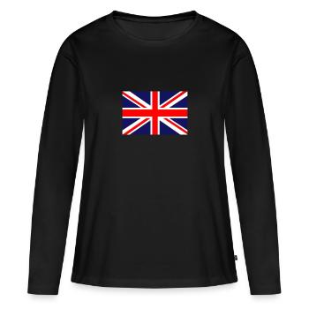 Royaume-Uni Royaume-Uni Londres - T-shirt manches longues Premium bio Femme - noir - Devant - Julia (174cm)
