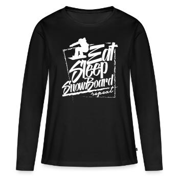 Snowboarding Snowboarder Snowboarding Boarder - T-shirt manches longues Premium bio Femme - noir - Devant - Julia (174cm)