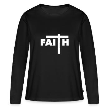 Christentum Geschenk - Frauen Premium Bio Langarmshirt - Schwarz - Vorne - Julia (174cm)
