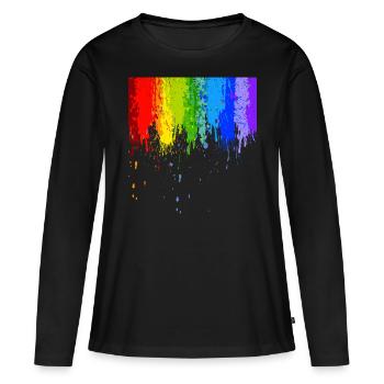 Cadeau Gay Pride - T-shirt manches longues Premium bio Femme - noir - Devant - Julia (174cm)