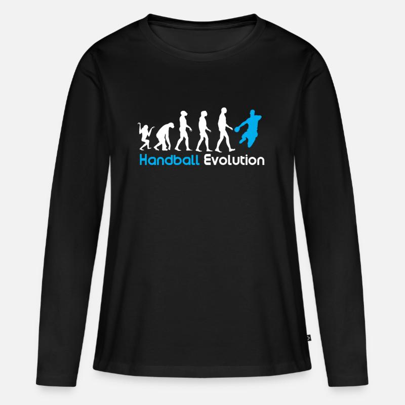 Handball Evolution - Frauen Premium Bio Langarmshirt - Schwarz
