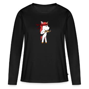 Licorne Arbalète - T-shirt manches longues Premium bio Femme - noir - Devant - Julia (174cm)