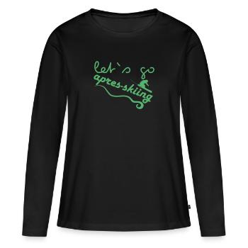 Apres Ski - Frauen Premium Bio Langarmshirt - Schwarz - Vorne - Julia (174cm)