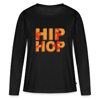 Hip hop - T-shirt manches longues Premium bio Femme - noir - Devant - Julia (174cm)