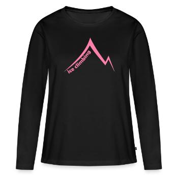 Eispickel Eisklettern Eiskletterer Eiswand Berg - Frauen Premium Bio Langarmshirt - Schwarz - Vorne - Julia (174cm)