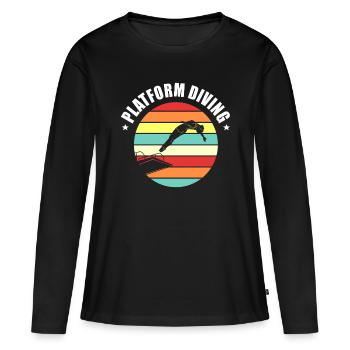 Plateforme Plongée Plongée Plongée - T-shirt manches longues Premium bio Femme - noir - Devant - Julia (174cm)