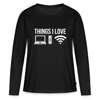 Computer - Frauen Premium Bio Langarmshirt - Schwarz - Vorne - Julia (174cm)