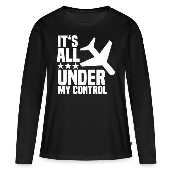 Hôtesse de l'air de l'hôtesse de l'air du pilote - T-shirt manches longues Premium bio Femme - noir - Devant - Julia (174cm)