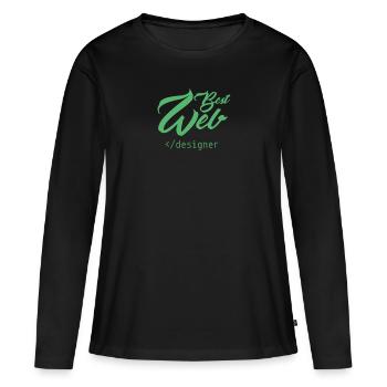 Web Entwickler - Frauen Premium Bio Langarmshirt - Schwarz - Vorne - Julia (174cm)