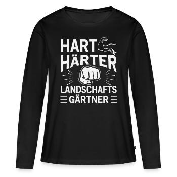 Hart Härter Landschaftsgärtner - Frauen Premium Bio Langarmshirt - Schwarz - Vorne - Julia (174cm)
