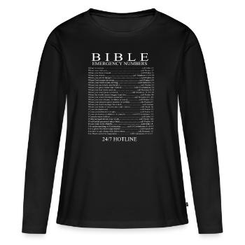 Christentum Geschenk - Frauen Premium Bio Langarmshirt - Schwarz - Vorne - Julia (174cm)