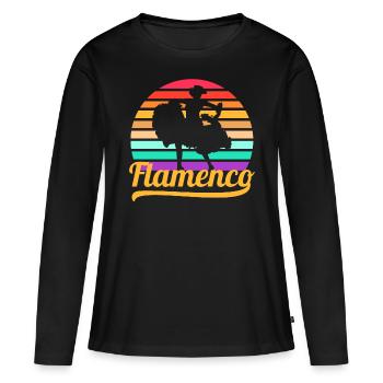 Flamenco - T-shirt manches longues Premium bio Femme - noir - Devant - Julia (174cm)