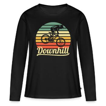 Downhill - T-shirt manches longues Premium bio Femme - noir - Devant - Julia (174cm)