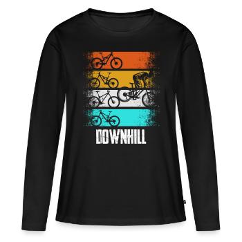 Downhill Retro - T-shirt manches longues Premium bio Femme - noir - Devant - Julia (174cm)