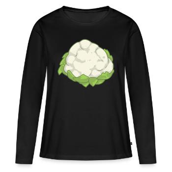 Chou-fleur Légumes Nourriture Végétal - T-shirt manches longues Premium bio Femme - noir - Devant - Julia (174cm)