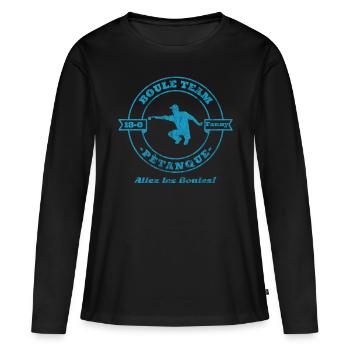 Équipe Boule - T-shirt manches longues Premium bio Femme - noir - Devant - Julia (174cm)