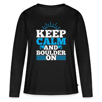 Bouldering - T-shirt manches longues Premium bio Femme - noir - Devant - Julia (174cm)