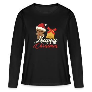 Cloche de noel cloche de noel - T-shirt manches longues Premium bio Femme - noir - Devant - Julia (174cm)