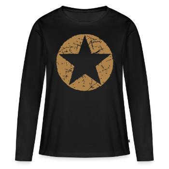 Étoile étoile 02 - T-shirt manches longues Premium bio Femme - noir - Devant - Julia (174cm)