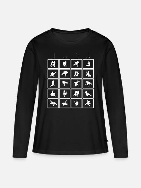Judo - Frauen Premium Bio Langarmshirt - Schwarz