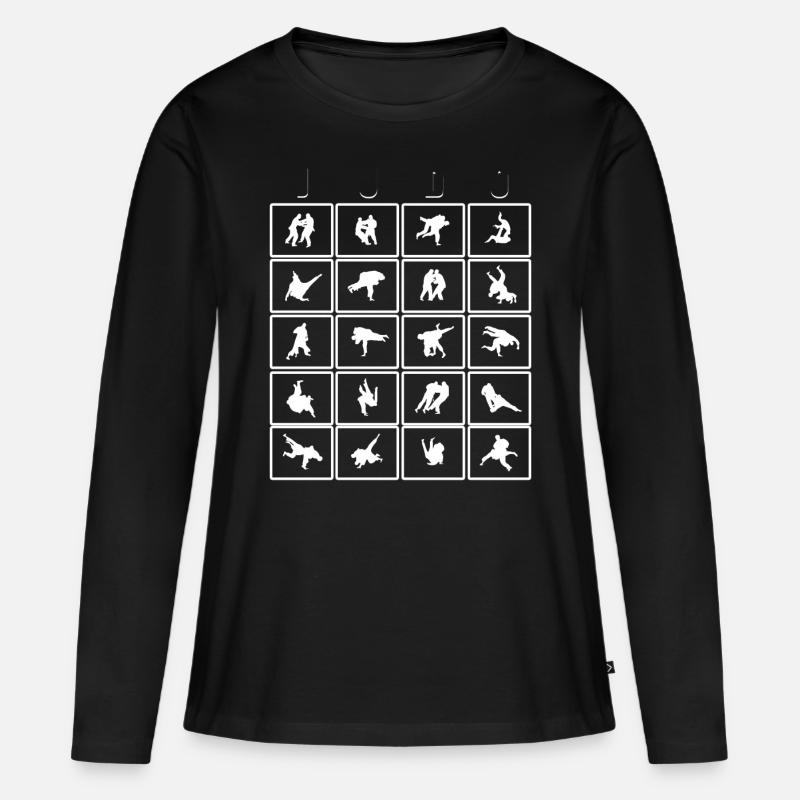 Judo - Frauen Premium Bio Langarmshirt - Schwarz
