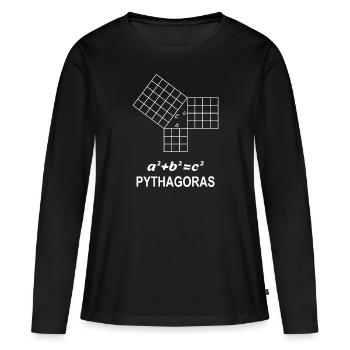Jeu de Pythagore cadeau pour les profs de maths geek - T-shirt manches longues Premium bio Femme - noir - Devant - Julia (174cm)