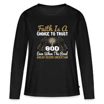Christian - Women's Premium Organic Long Sleeve Shirt - black - Front - Julia (174cm)