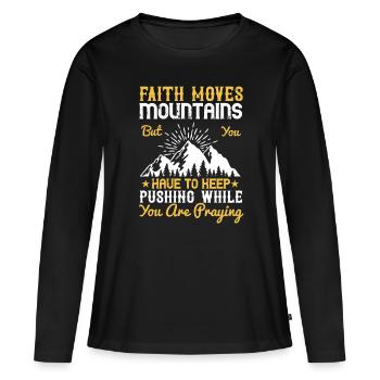 Chrétien chrétien croyant - T-shirt manches longues Premium bio Femme - noir - Devant - Julia (174cm)