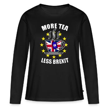 Brexit British flag tea EU UK - Women's Premium Organic Long Sleeve Shirt - black - Front - Julia (174cm)